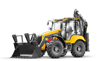 retroexcavadoras con brazo de desplazamiento lateral mecalac